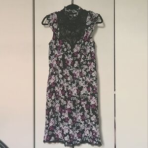Express Black Floral Dress Medium